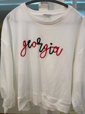 UGA Embroidered Crewneck Sweatshirt - White